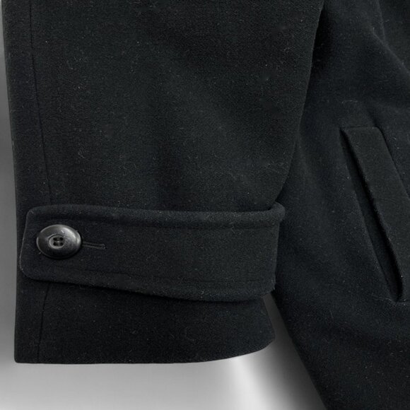 Holt Renfrew Cashmere Wool Black Long Button Overcoat Coat Women's Size 14 - Picture 7 of 12